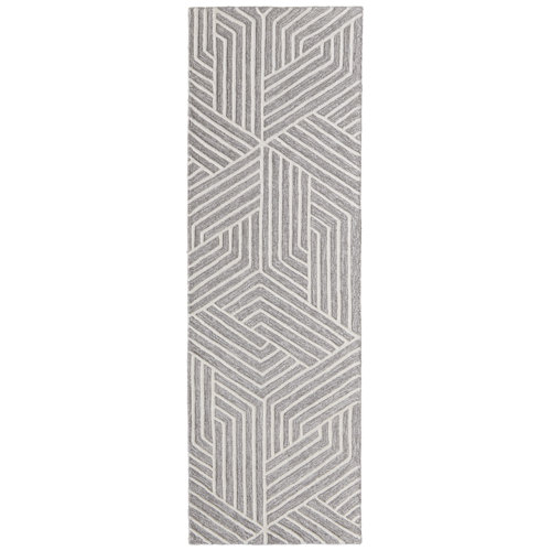 Feizy Lytton Modern Geometric, Gray/Ivory Area Rug Perigold